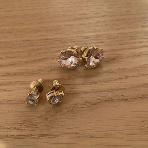 Like new Olive & Piper stud set with morganite and diamondettes (set of 2)
